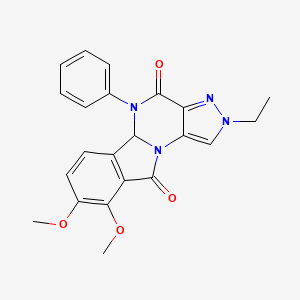 2-ethyl-8,9-dimethoxy-5-phenyl-5,5a-dihydro-2H-pyrazolo[3',4':5,6]pyrimido[2,1-a]isoindole-4,10-dione