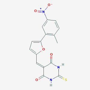 molecular formula C16H11N3O5S B417105 5-[5-(2-Methyl-5-nitro-phenyl)-furan-2-ylmethylene]-2-thioxo-dihydro-pyrimidine- 