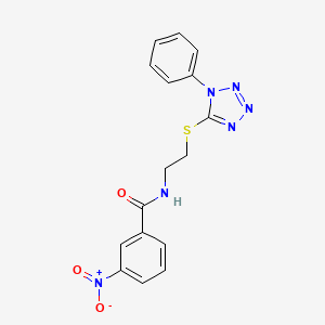 3-nitro-N-{2-[(1-phenyl-1H-tetrazol-5-yl)thio]ethyl}benzamide