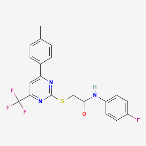 N-(4-fluorophenyl)-2-{[4-(4-methylphenyl)-6-(trifluoromethyl)-2-pyrimidinyl]thio}acetamide