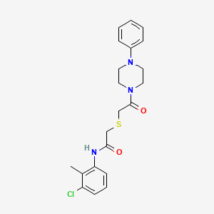molecular formula C21H24ClN3O2S B4171083 N-(3-chloro-2-methylphenyl)-2-{[2-oxo-2-(4-phenyl-1-piperazinyl)ethyl]thio}acetamide 