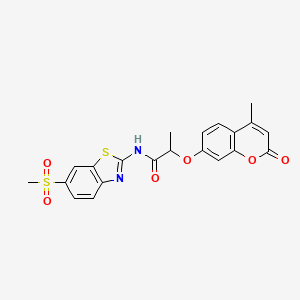 2-[(4-methyl-2-oxo-2H-chromen-7-yl)oxy]-N-[6-(methylsulfonyl)-1,3-benzothiazol-2-yl]propanamide
