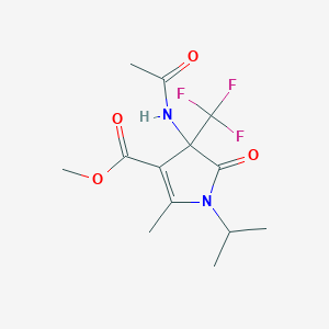 molecular formula C13H17F3N2O4 B4171107 methyl 4-(acetylamino)-1-isopropyl-2-methyl-5-oxo-4-(trifluoromethyl)-4,5-dihydro-1H-pyrrole-3-carboxylate 