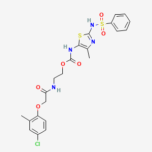 2-{[(4-chloro-2-methylphenoxy)acetyl]amino}ethyl {4-methyl-2-[(phenylsulfonyl)amino]-1,3-thiazol-5-yl}carbamate