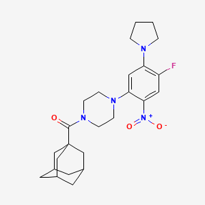 molecular formula C25H33FN4O3 B4171172 1-(1-adamantylcarbonyl)-4-[4-fluoro-2-nitro-5-(1-pyrrolidinyl)phenyl]piperazine 