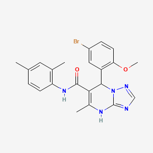 molecular formula C22H22BrN5O2 B4171179 7-(5-bromo-2-methoxyphenyl)-N-(2,4-dimethylphenyl)-5-methyl-4,7-dihydro[1,2,4]triazolo[1,5-a]pyrimidine-6-carboxamide 