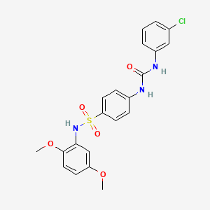 molecular formula C21H20ClN3O5S B4171190 4-({[(3-chlorophenyl)amino]carbonyl}amino)-N-(2,5-dimethoxyphenyl)benzenesulfonamide 