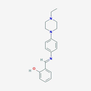 molecular formula C19H23N3O B417122 2-[[4-(4-Ethylpiperazin-1-yl)phenyl]iminomethyl]phenol 
