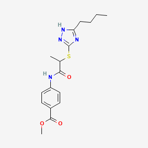methyl 4-({2-[(5-butyl-4H-1,2,4-triazol-3-yl)thio]propanoyl}amino)benzoate