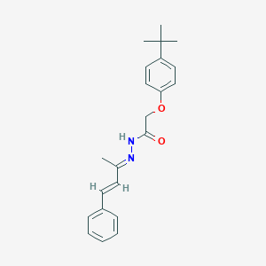molecular formula C22H26N2O2 B417123 2-(4-tert-butylphenoxy)-N'-(1-methyl-3-phenyl-2-propenylidene)acetohydrazide 