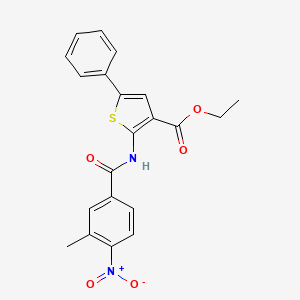 molecular formula C21H18N2O5S B4171235 ethyl 2-[(3-methyl-4-nitrobenzoyl)amino]-5-phenyl-3-thiophenecarboxylate 
