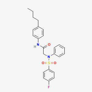 molecular formula C24H25FN2O3S B4171248 N~1~-(4-butylphenyl)-N~2~-[(4-fluorophenyl)sulfonyl]-N~2~-phenylglycinamide 