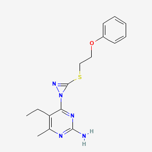 molecular formula C16H19N5OS B4171254 5-ethyl-4-methyl-6-{3-[(2-phenoxyethyl)thio]-1H-diaziren-1-yl}-2-pyrimidinamine 