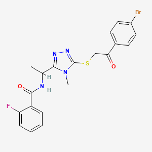 molecular formula C20H18BrFN4O2S B4171264 N-[1-(5-{[2-(4-bromophenyl)-2-oxoethyl]thio}-4-methyl-4H-1,2,4-triazol-3-yl)ethyl]-2-fluorobenzamide 