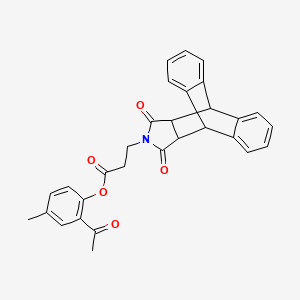 2-acetyl-4-methylphenyl 3-(16,18-dioxo-17-azapentacyclo[6.6.5.0~2,7~.0~9,14~.0~15,19~]nonadeca-2,4,6,9,11,13-hexaen-17-yl)propanoate