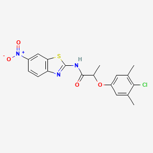 2-(4-chloro-3,5-dimethylphenoxy)-N-(6-nitro-1,3-benzothiazol-2-yl)propanamide