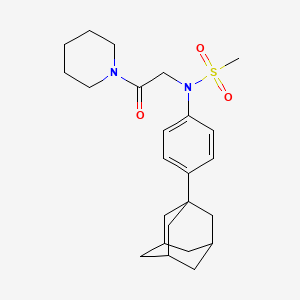 molecular formula C24H34N2O3S B4171335 N-[4-(1-adamantyl)phenyl]-N-[2-oxo-2-(1-piperidinyl)ethyl]methanesulfonamide 