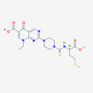 molecular formula C21H28N6O5S2 B4171339 8-ethyl-2-[4-({[1-(methoxycarbonyl)-3-(methylthio)propyl]amino}carbonothioyl)-1-piperazinyl]-5-oxo-5,8-dihydropyrido[2,3-d]pyrimidine-6-carboxylic acid 