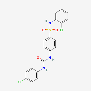 molecular formula C19H15Cl2N3O3S B4171344 N-(2-chlorophenyl)-4-({[(4-chlorophenyl)amino]carbonyl}amino)benzenesulfonamide 