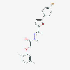 molecular formula C21H19BrN2O3 B417135 N'-{[5-(4-bromophenyl)-2-furyl]methylene}-2-(2,5-dimethylphenoxy)acetohydrazide 