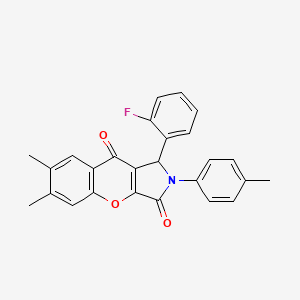 1-(2-fluorophenyl)-6,7-dimethyl-2-(4-methylphenyl)-1,2-dihydrochromeno[2,3-c]pyrrole-3,9-dione