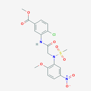 molecular formula C18H18ClN3O8S B4171380 methyl 4-chloro-3-{[N-(2-methoxy-5-nitrophenyl)-N-(methylsulfonyl)glycyl]amino}benzoate 