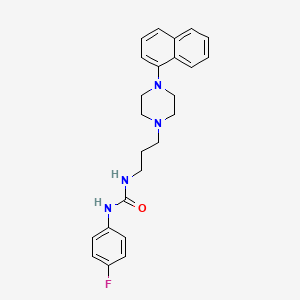 molecular formula C24H27FN4O B4171398 N-(4-fluorophenyl)-N'-{3-[4-(1-naphthyl)-1-piperazinyl]propyl}urea 