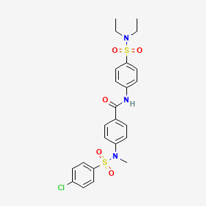 molecular formula C24H26ClN3O5S2 B4171417 4-[[(4-chlorophenyl)sulfonyl](methyl)amino]-N-{4-[(diethylamino)sulfonyl]phenyl}benzamide 