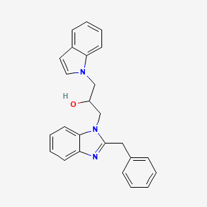 molecular formula C25H23N3O B4171420 1-(2-benzyl-1H-benzimidazol-1-yl)-3-(1H-indol-1-yl)-2-propanol 