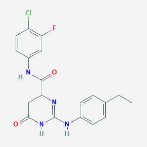 N-(4-chloro-3-fluorophenyl)-2-[(4-ethylphenyl)amino]-6-oxo-3,4,5,6-tetrahydro-4-pyrimidinecarboxamide