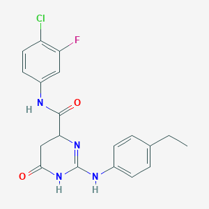 N-(4-chloro-3-fluorophenyl)-2-[(4-ethylphenyl)amino]-6-oxo-3,4,5,6-tetrahydropyrimidine-4-carboxamide