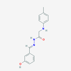 molecular formula C16H17N3O2 B417143 N'~1~-[(E)-1-(3-hydroxyphenyl)methylidene]-2-(4-toluidino)acetohydrazide 