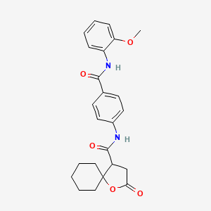 N-[4-[(2-methoxyphenyl)carbamoyl]phenyl]-2-oxo-1-oxaspiro[4.5]decane-4-carboxamide