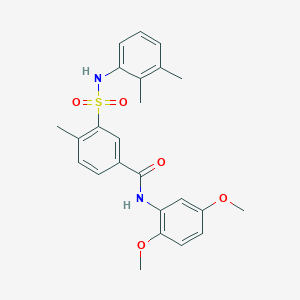 molecular formula C24H26N2O5S B4171447 N-(2,5-dimethoxyphenyl)-3-{[(2,3-dimethylphenyl)amino]sulfonyl}-4-methylbenzamide 