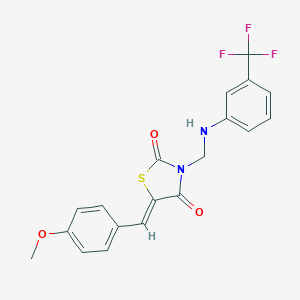 molecular formula C19H15F3N2O3S B417145 5-(4-Methoxybenzylidene)-3-{[3-(trifluoromethyl)anilino]methyl}-1,3-thiazolidine-2,4-dione 