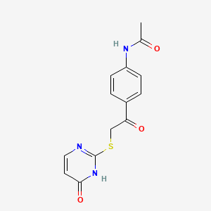 molecular formula C14H13N3O3S B4171462 N-(4-{2-[(4-hydroxy-2-pyrimidinyl)thio]acetyl}phenyl)acetamide 