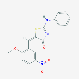 molecular formula C17H13N3O4S B417147 (5E)-2-anilino-5-[(2-methoxy-5-nitrophenyl)methylidene]-1,3-thiazol-4-one 
