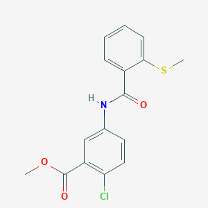 molecular formula C16H14ClNO3S B4171482 methyl 2-chloro-5-{[2-(methylthio)benzoyl]amino}benzoate 