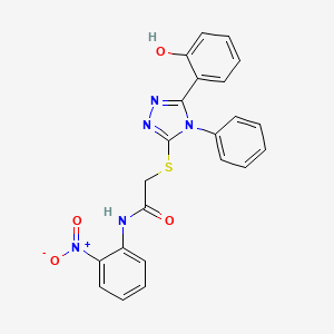 molecular formula C22H17N5O4S B4171491 2-{[5-(2-hydroxyphenyl)-4-phenyl-4H-1,2,4-triazol-3-yl]thio}-N-(2-nitrophenyl)acetamide 