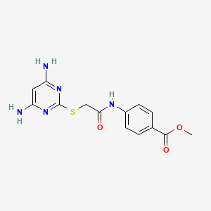 molecular formula C14H15N5O3S B4171492 methyl 4-({[(4,6-diamino-2-pyrimidinyl)thio]acetyl}amino)benzoate 