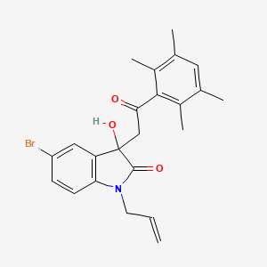 molecular formula C23H24BrNO3 B4171493 1-allyl-5-bromo-3-hydroxy-3-[2-oxo-2-(2,3,5,6-tetramethylphenyl)ethyl]-1,3-dihydro-2H-indol-2-one 