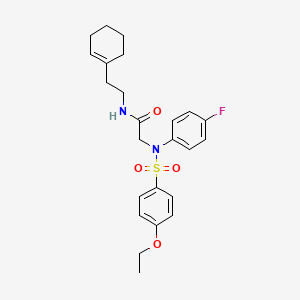 molecular formula C24H29FN2O4S B4171496 N~1~-[2-(1-cyclohexen-1-yl)ethyl]-N~2~-[(4-ethoxyphenyl)sulfonyl]-N~2~-(4-fluorophenyl)glycinamide 