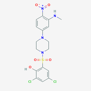 molecular formula C17H18Cl2N4O5S B4171508 2,4-dichloro-6-({4-[3-(methylamino)-4-nitrophenyl]-1-piperazinyl}sulfonyl)phenol 