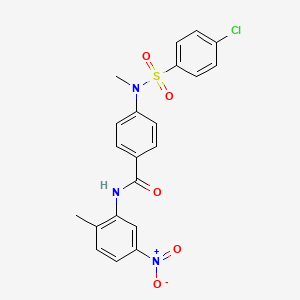 molecular formula C21H18ClN3O5S B4171539 4-[[(4-chlorophenyl)sulfonyl](methyl)amino]-N-(2-methyl-5-nitrophenyl)benzamide 