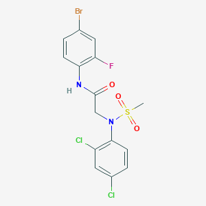 molecular formula C15H12BrCl2FN2O3S B4171555 N~1~-(4-bromo-2-fluorophenyl)-N~2~-(2,4-dichlorophenyl)-N~2~-(methylsulfonyl)glycinamide 