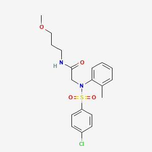 molecular formula C19H23ClN2O4S B4171560 N~2~-[(4-chlorophenyl)sulfonyl]-N~1~-(3-methoxypropyl)-N~2~-(2-methylphenyl)glycinamide 