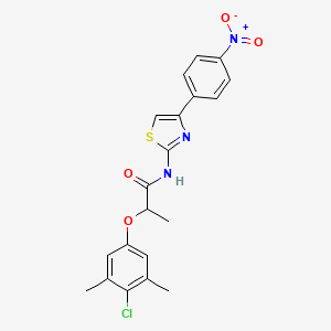 molecular formula C20H18ClN3O4S B4171584 2-(4-chloro-3,5-dimethylphenoxy)-N-[4-(4-nitrophenyl)-1,3-thiazol-2-yl]propanamide 