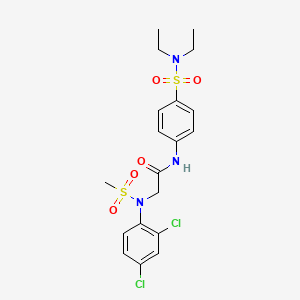 molecular formula C19H23Cl2N3O5S2 B4171596 N~2~-(2,4-dichlorophenyl)-N~1~-{4-[(diethylamino)sulfonyl]phenyl}-N~2~-(methylsulfonyl)glycinamide 