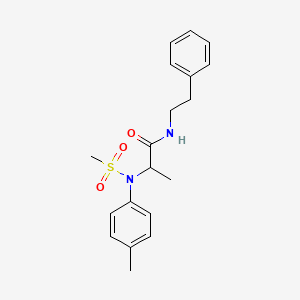 molecular formula C19H24N2O3S B4171610 N~2~-(4-methylphenyl)-N~2~-(methylsulfonyl)-N~1~-(2-phenylethyl)alaninamide 