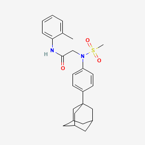 molecular formula C26H32N2O3S B4171633 N~2~-[4-(1-adamantyl)phenyl]-N~1~-(2-methylphenyl)-N~2~-(methylsulfonyl)glycinamide 